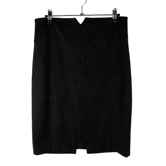 Express Dresses & Skirts - Express Charcoal Gray Notch Waist Straight Pencil Skirt 6
